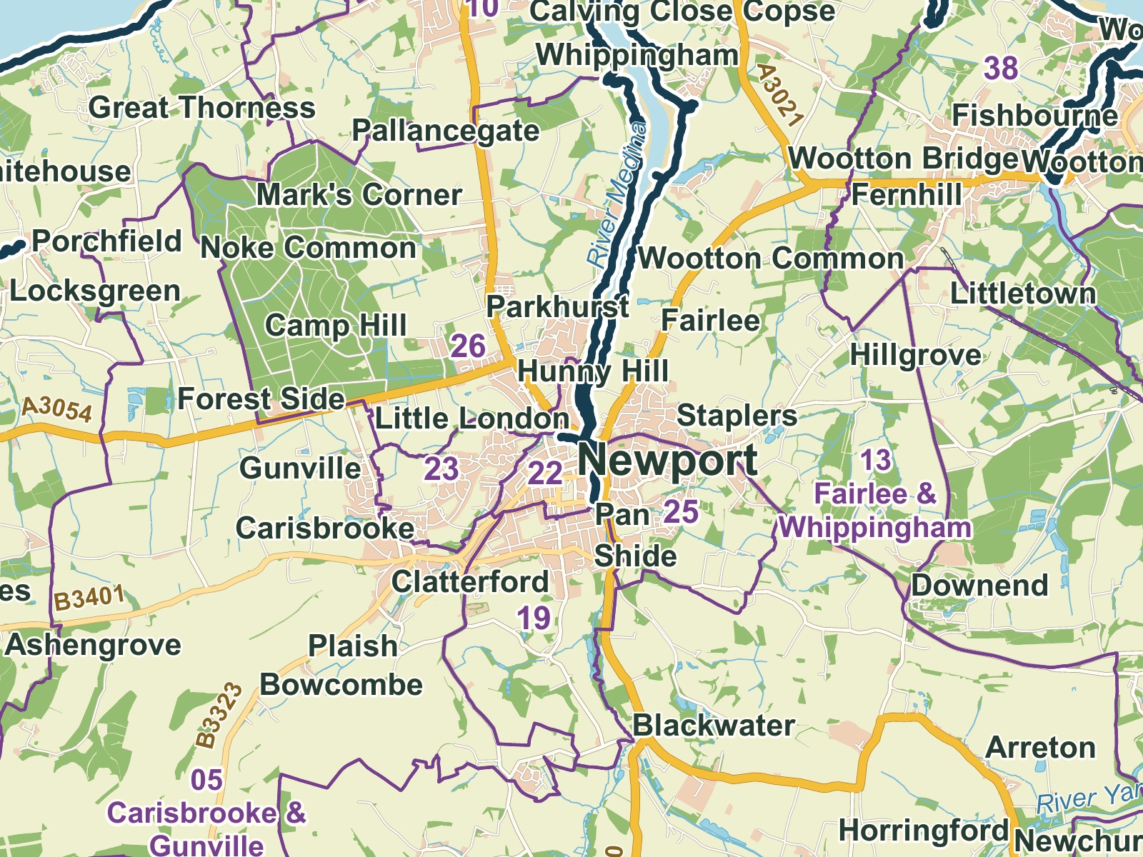 A closer look at Isle of Wight map detail