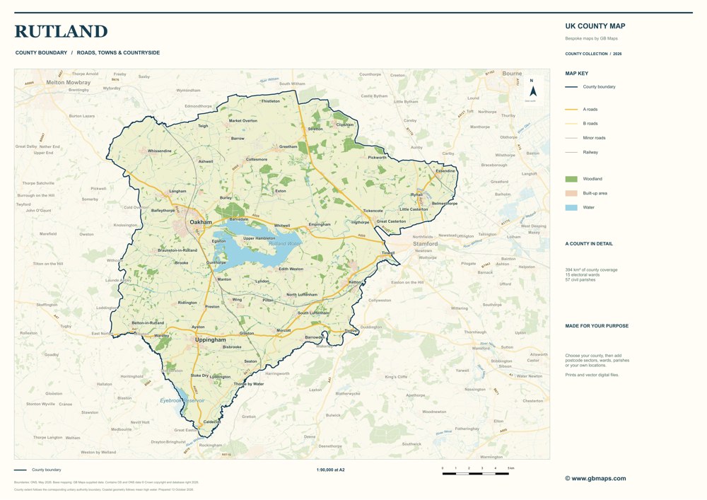 Rutland · County boundary — full map sample